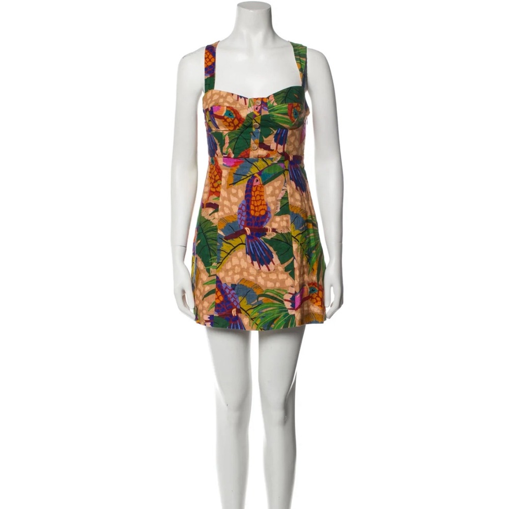 Farm Rio Sleeveless Tropical Print Minidress
Sand Painted, X-Small